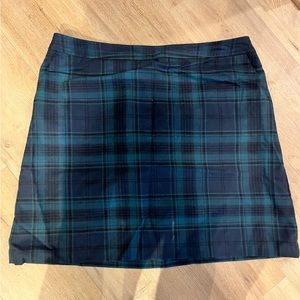 Loft Blue & Green Plaid Skirt